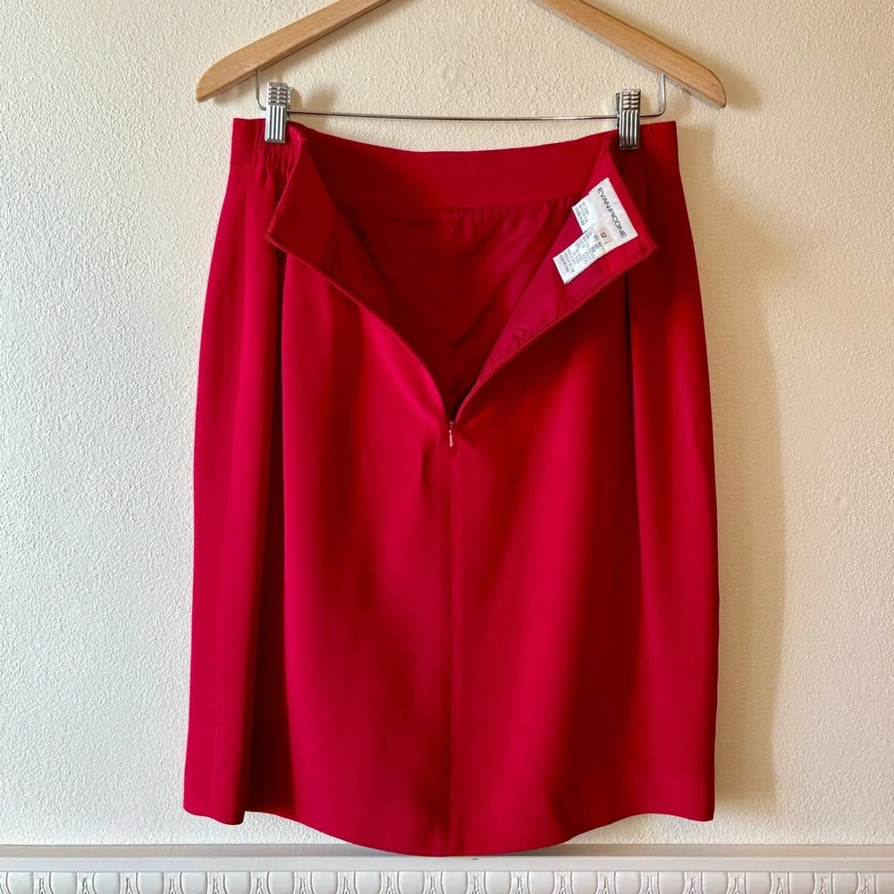 Vintage‎ Evan Picone red silk pencil skirt
